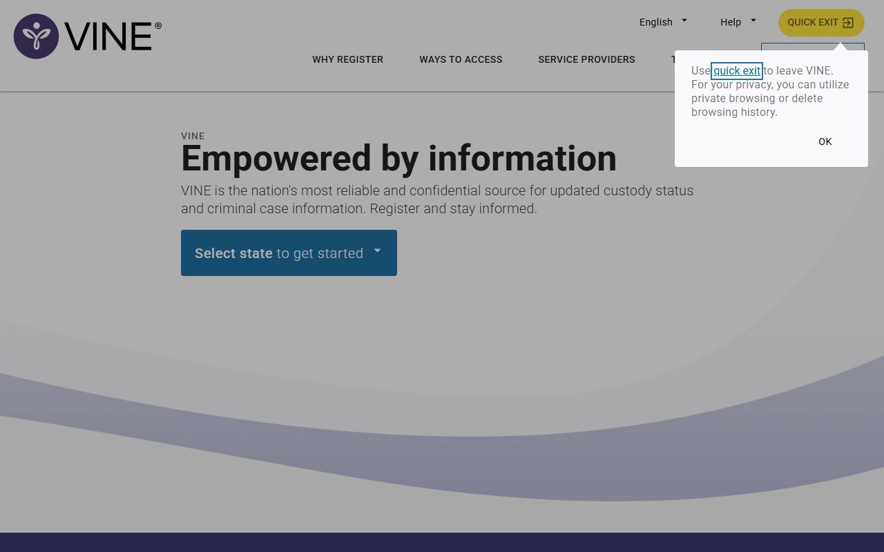 VINELink victim notification portal